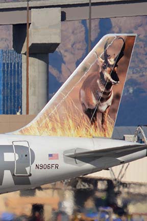 Frontier Airbus A319-111 N906FR Andy Pronghorn Antelope, Phoenix Sky Harbor, January 9, 2016